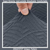 ZNSAYOTX Stretch Fit Futon Cover (67"-82") Armless Futon Sofa Bed Slipcover with Elastic Band, Universal Foldable Sofa Mattress Protector Full Queen Size, Washable Comfort Jacquard (Dark Grey) ZNSAYOTX