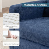 Ketaiyou Power Swivel Rocking Recliner Chair, Electric Rocker Nursery Glider Chair, USB and Type-C Ports, Upholstered Fabric Reclining Single Sofa Chair for Living Room (Blue)
