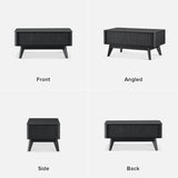 mopio Brooklyn Coffee Table, Lift Top Coffee Tables for Living Room, Mid Century, Modern Farmhouse Center Table with Lifting Top & Hidden Storage, Fluted Panel, Rising Pull Up Dining Table (Black Oak) mopio