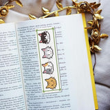 FREEBLOSS 6 Set Cross Stitch Bookmark Kit Counted Cross Stitch Kit Embroidery Bookmarks with Instruction Cartoon Cat Embroidery Kit for Beginners Adults 8''x2.4''