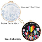 Louise Maelys Flower Beginners Embroidery Kits,Cross Stitch Kit for Adults,DIY Needlepoint with LGBT Love Pattern,Including Cloth, Needles,Threads and Instruction