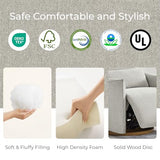 CHITA Swivel Rocker Recliner Chair, Power Nursery Glider Recliner, Nursery Rocking Chair with Adjustable Power Headrest, FSC Certified, Solid Wood Base, Crockery (Gray) CHITA