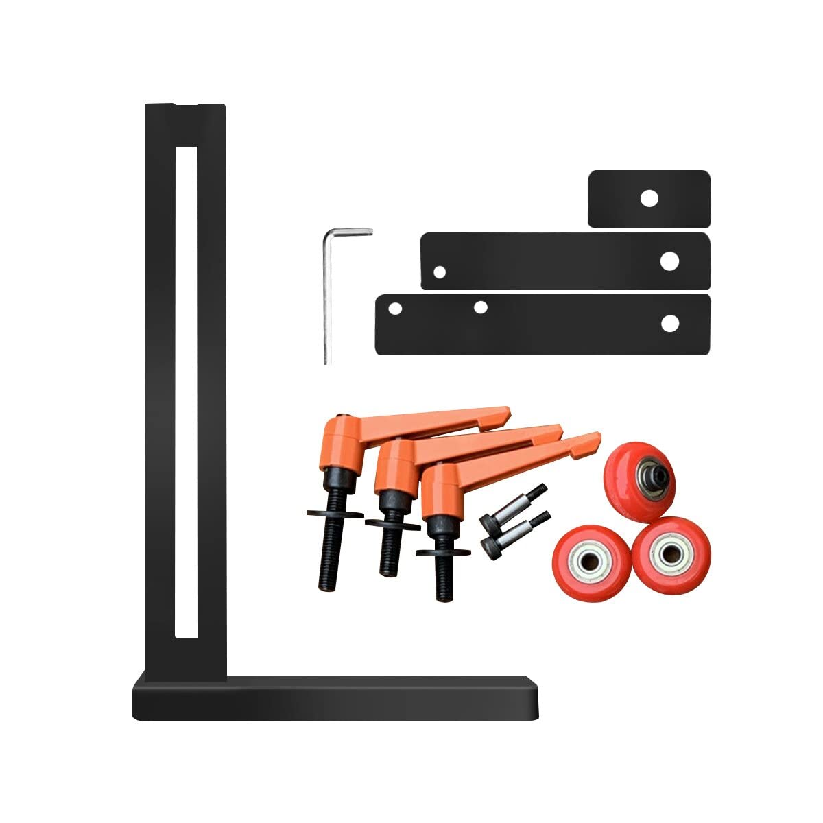 Wood Lathe Steady Rest，Stable L Shaped Woodworking Lathe Center with 3 Fixed Wheels Adjustable Wheel Position for Woodworking Lathes Up to 12 Inches Feleolibe