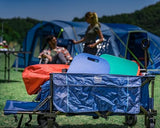 TIMBER RIDGE Tailgate Collapsible Folding Wagon Cart, Heavy Duty Utility Push Pull Beach Wagon Foldable, Outdoor Grocery Cart with Side Pockets for Camping, Garden, Shopping, Holds 225 lbs, Blue TIMBER RIDGE