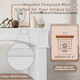 EPICOZY Modern Fireplace Mantel Surround, White Freestanding Surround Mantel for Electric Fireplaces, Waterproof & Anti-Tipping, Premium MDF Wooden Mantel with Leg for Living Room EPICOZY