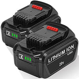 JYJZPB 2 Pack 6.5Ah Replace Battery Compatible for DeWalt 20V MAX Battery DCB200 DCB204 DCB206 DCB206-2 DCB201 DCB203 DCB181 DCB180 DCD/DCF/DCG 20 Volt XR Battery JYJZPB