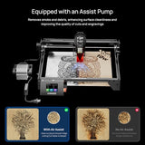 Longer RAY5 10W Laser Engraver with Air Assist Kit, Rotary Roller kit, and 8 Pcs Raiser, High Precision Laser Cutter and Engraver for Wood, Metal, Acrylic, Cylindrical Objects, Tumblers Longer