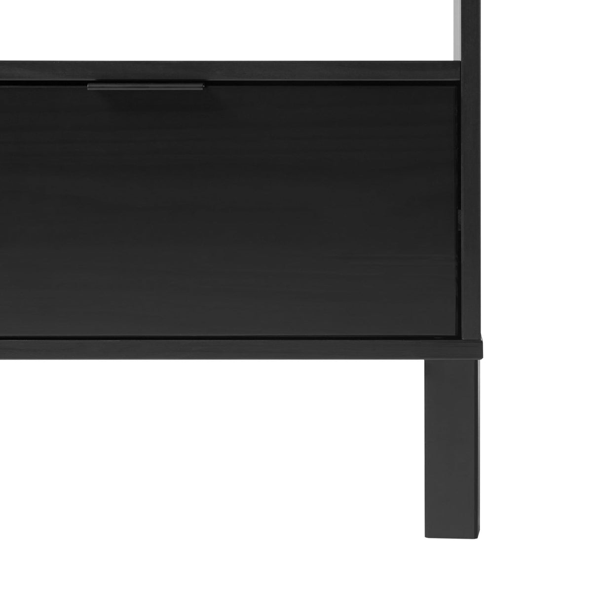 Walker Edison Modern Curved-Top Solid Wood 1-Drawer Nightstand with Open Cubby, 24 Inch, Black Walker Edison