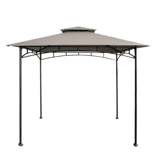 HETTRICK Replacement Canopy Patio Roof Top 5x8 Shelter Double Tiered BBQ Cover Easily Update for BBQ Cover Grill Shelter(Grey