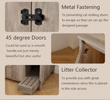 FOREST GRAVITY Cat-Faced Doors Cat Litter Robot Enclosure,Automatic Litter Box Enclosure for Litter Robot 3/4,Power Outlet for Litter Robot Cabinet,Litter Collector,Dog-Proof Adjustable Shelf,Grey FOREST GRAVITY