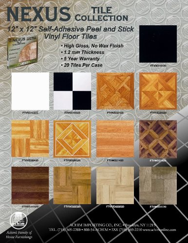 Achim Home Furnishings FTVMA40920 Nexus Vinyl Tile, Marble Black with White Vein, 20 count(pack of 1), 12 inch x 12 inch Achim Home Furnishings