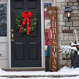Glitzhome Wooden Welcome Sign for Front Door Porch Farmhouse Christmas Wall Hanging Nutcracker Sign Primitive Porch Sign for Christmas Festivals, 60”H glitzhome