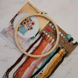 Esffaci Embroidery Starter Kit for Adult Beginner with Dog Sunflower Pattern Hand Embroidery Set with Embroidery Cloth Hoop Needle Threader Embroidery Floss and Instruction