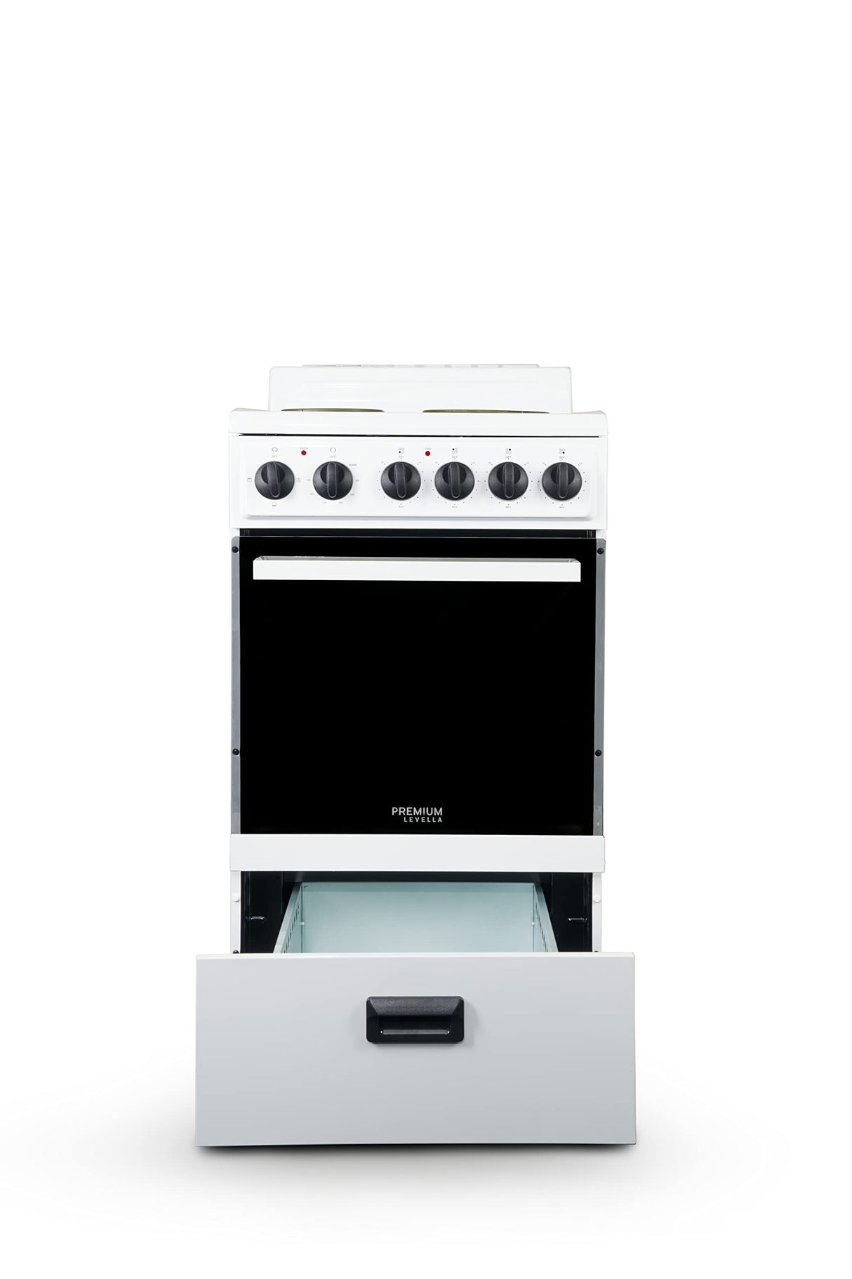 Premium Levella 20" Electric Range with 4 Coil Burners and 2.2 Cu. Ft. Oven Capacity in White PremiumLevella