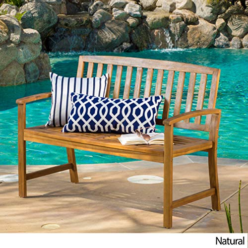 Christopher Knight Home Loja Acacia Bench, Teak Finish Christopher Knight Home