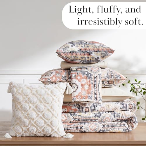 Southshore Fine Living, Inc. Full or Queen Size Quilt Set, 7-Piece with 2 Pillow Shams, 2 Euro Shams, Throw Pillow & Throw Cover, Boho Bedding Set, Queen/Full Size Quilts for Bed, Kilim Natural Southshore Fine Living, Inc.