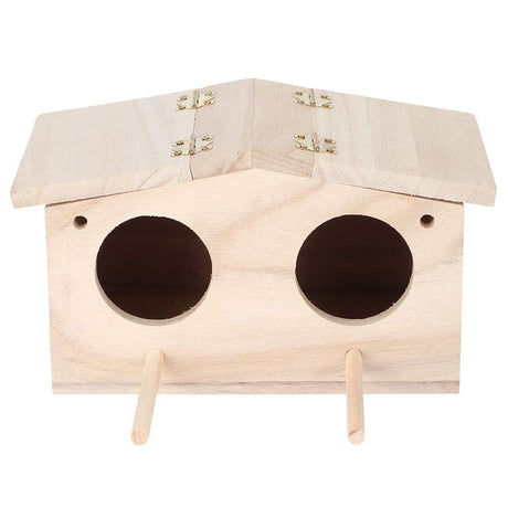 Parakeet Nesting Box, Small Wooden Bird House, Bird House Budgie Wood Breeding Box Pet Bird Nests House for Parrots Swallows, Breeding Box Cage Birdhouse Accessories Cyrank