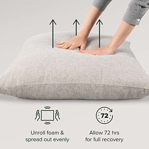 ZINUS Aidan Sling Accent Chair, Metal Framed Armchair with Shredded Foam Cushioning, Oatmeal Zinus