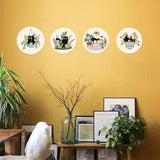 INFUNLY 4 Sets Cat Embroidery kit DIY Embroidery Kit for Beginners Cat Embroidery Set Plant Cats Cross Stitch Kit for Adults with Plastic Embroidery Hoops Threads and Instructions