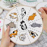 Louise Maelys Cats Embroidery Kits for Beginners with Cute Animals Pattern,Adults Starter Cross Stitch Kit DIY Needlepoint