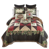 Donna Sharp Cardinal Pine Polyester Bedding Set - 3-Piece Queen Size Quilt Set - Includes 1 Quilt and 2 Standard Pillow Shams - Machine Washable - Traditional Design Donna Sharp
