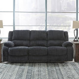 Signature Design by Ashley Draycoll Contemporary Manual Pull Tab Reclining Sofa, Dark Gray Signature Design by Ashley