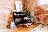 OneSpace Lennox Hutch Computer Desk, Small Desk for Home Office, Compact Writing Desk, Black OneSpace