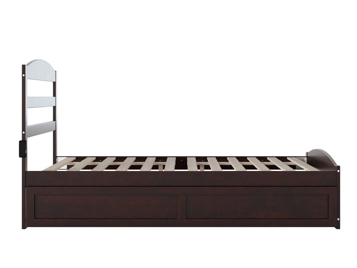 AFI, Warren Full Platform Bed with Matching Footboard & Twin Trundle, Espresso AFI