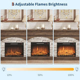 IDEALHOUSE Fireplace TV Stand for 65 Inch TVs, Farmhouse Tall Wood Entertainment Center with Electric Fireplace & Mantel, Adjustable 3D Flame, Remote Control, Walnut Finish for Living Room, Walnut IDEALHOUSE