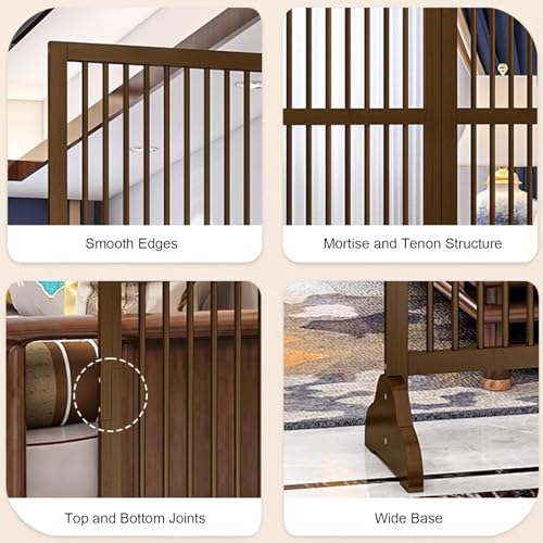 Entrance Hall Room Divider, Wood Privacy Screens with Shelves, Freestanding Room Partition Post Decorative Separation Decor for Teahouse Coffee Shop (Brown, 28in/71cm) ZGZCQDSL