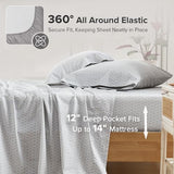 Comfort Spaces 100% Cotton Sheet Set Breathable, Lightweight, Soft with 12" Elastic Pocket Fits up to 14" Mattress, All Season Cozy Bedding, Matching Pillow Case, Twin Diamond Taupe 3 Piece Comfort Spaces