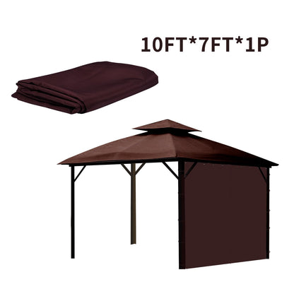 Gazebo Privacy Curtain with Zipper Side Wall Universal Replacement for 10' x 12' Gazebo, Patio, Outdoor Canopy, Garden and Backyard, Coffee Brown (1-Panel Curtain Only)