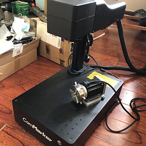 𝗖𝗼𝗺𝗠𝗮𝗿𝗸𝗲𝗿 20W Fiber Laser Engraver with Rotary Axis and 2 Lens,Compatible with Lightburn Laser Marking Machine,Laser Engraving Machine for Metal,Tag,Jewelry - WoodArtSupply