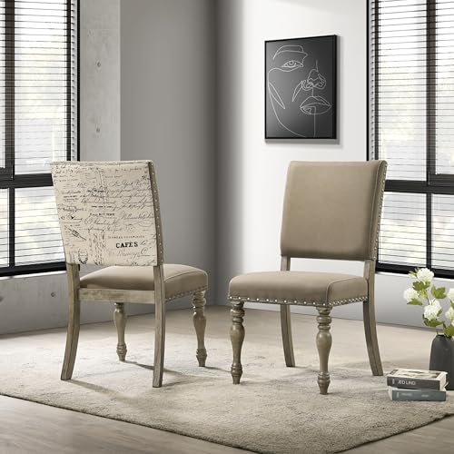 Roundhill Furniture Birmingham 8-Piece Dining Set: Extendable Table with 4 Side Chairs, 2 Armchairs, and a Nailhead Bench, Driftwood Finish Roundhill Furniture