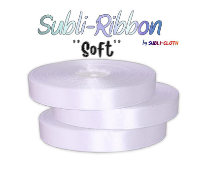 Subli-Ribbon ''Soft'' Satin Strap for Sublimation DIY Custom Smooth Cloth Fabric Polyester (25mm x 30mts)