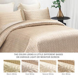 Whale Flotilla Silky Soft Satin Quilt King Size, Luxury Reversible Lightweight Bedspreads Covelets for All Seasons, Leaf Stitched Pattern Bedding Set with Satin Pillowcases, Champagne Whale Flotilla
