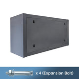 JZD Small Metal Wall Mounted Storage Garage Cabinet with Flip Up Door, Black & Grey JZD