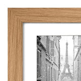 Americanflat 9x12 Picture Frame with Shatter-Resistant Glass - Use as 6x8 Frame with Mat or 9x12 Frame Without Mat - Signature Collection - Photo Frame for Tabletop and Wall Display - Dark Oak Americanflat