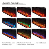 LegendFlame 72" W Smart Wall Mount & in Wall Recessed Electric Fireplace Insert, Heater 750W/1500W, Multi Colors of Flame & Fuel Bed, Alexa/Google Assistant Enabled Legend Flame