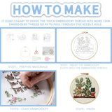 FREEBLOSS 5 Pack Embroidery Kit for Beginners Tropical Potted Plants Stamped Embroidery Starter Kit with Instruction Cross Stitch Needlepoint Kits for Crafts Adults with 2 Hoops 20cm/7.9inch
