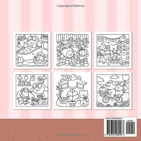 Little Fuzzy: Coloring Book for Adults and Teens with Simple and Cute Drawings of Cozy Corners and Adorable Little Animal Characters for Stress Relief (Fuzzy Buddies) WoodArtSupply