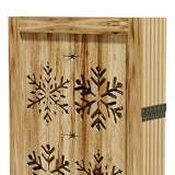 Casaphoria 6 Panels Room Divider, Folding Screen Room Divider with Snowflake Pattern for Home Office, Restaurant and Bedroom, Paulownia Wood, 95" W x 67" H (Natural) Casaphoria