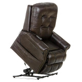 Catnapper Tyler Chocolate Brown Leather Power Lift Lay Flat Recliner with Heat & Massage Catnapper