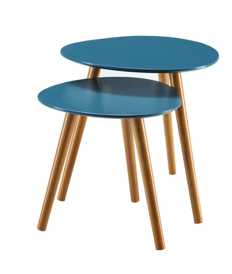Convenience Concepts Oslo Nesting End Tables, Blue / Natural Convenience Concepts