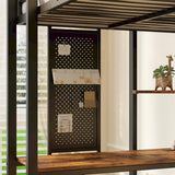 LIKIMIO Black Twin Metal Loft Bed with Integrated Desk, Shelves, and LED Lights for Teens and Adults LIKIMIO