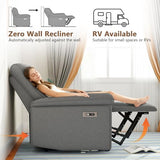 QicoFelix Wall Hugger Recliners for Small Spaces, Zero Wall Power Recliner on Clearance, Fabric RV Recliner, Home Theater Seating for Living Room w/USB Ports (Dark Gray)