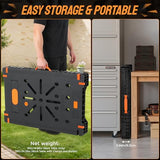 TLGREEN Folding Work Table,2 Pack,Express Portable Workbench Set of 2, Lightweight Workbench with Clamps Dogs, Clamps,Power Strip,for Garage,Table Saw,Home,Workshop,330lbs Load Capacity TLGREEN