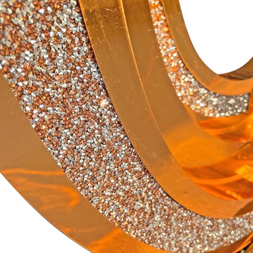 MELAABUU Mirrored Console Table, 42.9" Brown Rectangle Sofa Table with Sparkling Crystal 3C Shaped Base, Modern Luxury Mirrored Furniture with Diamond Glass Effects for Entryway Hallway Entrance MELAABUU