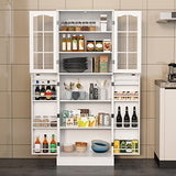 Jehiatek 64” Kitchen Pantry Storage Cabinet, Tall Kitchen Pantry Cabinets with Doors and Shelves, Food Pantry Cabinet Buffet Cupboards for Bedroom Jehiatek