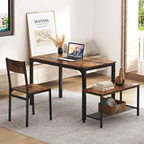 soges 4 Pieces Dining Table Set, 43.3 inch Kitchen Table Set for 4, Dining Set with 2 Chairs and Bench with Storage Rack, Nesting Furniture Set for Dining Room, Kitchen, Restaurant, Rustic Brown soges